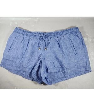 Lilly Pulitzer Light Blue Linen-Blend Drawstring Shorts